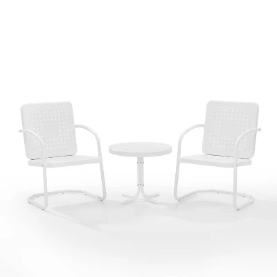 Bates 3pc Outdoor Chair Set - White - Crosley 3 Bates 3pc Outdoor Chair Set - White - Crosley