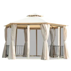 Outsunny 13' X 13' Outdoor Patio Gazebo Canopy Pavilion With Removable Mesh Netting, Curtains, Double Tiered Roof, UV Protection & Large Floor Space -Sunnydaze Decor Store GUEST c2b2c633 8aa3 4af8 a4b8 1617d89ddf56