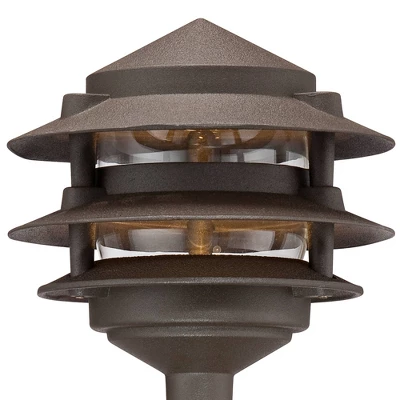 John Timberland Three-Tier Pagoda 11" High Bronze LED Path Lights Set Of 2 3 John Timberland Three-Tier Pagoda 11" High Bronze LED Path Lights Set Of 2