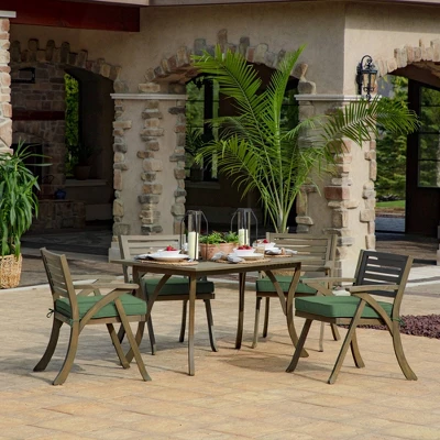 20" X 20" ProFoam Outdoor Dining Seat Cushion Leala Moss Green - Arden Selections 4 20" X 20" ProFoam Outdoor Dining Seat Cushion Leala Moss Green - Arden Selections - Image 2