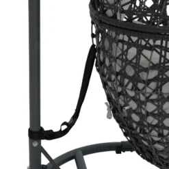 Sunnydaze Decor Sunnydaze Outdoor Resin Wicker Patio Cordelia Hanging Basket Egg Chair Swing With Cushion, Headrest, And Steel Stand Set- 3pc -Sunnydaze Decor Store GUEST c39f9ecd d757 4e9c 9b89 9d413cca36d3