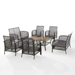 Tribeca 8pc Outdoor Wicker Conversation Set - Sand/Brown - Crosley -Sunnydaze Decor Store GUEST c46bc84a 4220 4870 9c25 00ff96dcb1c2