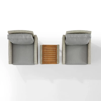 Capella 3pc Outdoor Wicker Chair Set - Gray - Crosley 6 Capella 3pc Outdoor Wicker Chair Set - Gray - Crosley - Image 4