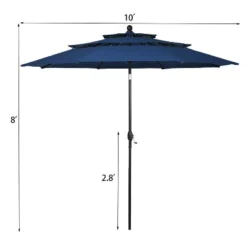 10' X 10' Double Vented 3-Tier Patio Market Table Umbrella - Wellfor 23 10' X 10' Double Vented 3-Tier Patio Market Table Umbrella - Wellfor -Sunnydaze Decor Store GUEST c4b7bcdc 9dbf 41fa 88be a25c76d61e3d