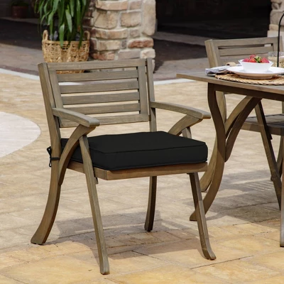 20" X 20" ProFoam Outdoor Dining Seat Cushion Onyx Black - Arden Selections 3 20" X 20" ProFoam Outdoor Dining Seat Cushion Onyx Black - Arden Selections