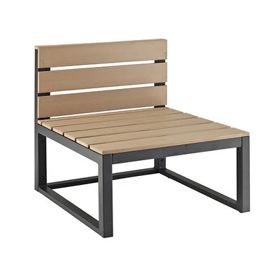 4pc Metal & Wood All Weather Patio Sectional Set - Natural - Saracina Home 5 4pc Metal & Wood All Weather Patio Sectional Set - Natural - Saracina Home - Image 3