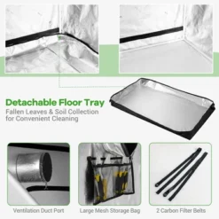 Costway 5x5 Grow Tent, 60''x60''x80'' High Reflective Mylar W/Observation Window GrayBlack 16 Costway 5x5 Grow Tent, 60''x60''x80'' High Reflective Mylar W/Observation Window GrayBlack -Sunnydaze Decor Store GUEST c55cdb4c 2a7d 4a67 951e bb0f1517a049