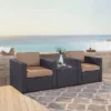 Biscayne 3pc Outdoor Wicker Seating Set - Mocha - Crosley -Sunnydaze Decor Store GUEST c56174a8 4665 45db ad06 d5ce1b852325