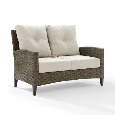 Rockport Outdoor Wicker High Back Loveseat - Crosley 3 Rockport Outdoor Wicker High Back Loveseat - Crosley