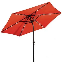 Costway 9ft Market Patio Umbrella W/Solar Lights & 40 LBS Steel Umbrella Stand -Sunnydaze Decor Store GUEST c60d20ca 9a8f 4fb1 aca5 117fb5312f7f