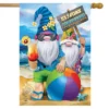 Summer Gnomes Humor House Flag Beach Scene 28" X 40" Briarwood Lane -Sunnydaze Decor Store GUEST c68f161a 37bb 4021 b0a8 ed4f48e17550