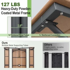 Costway 6FT Picnic Table Bench Set Outdoor HDPE Heavy-Duty Table For 6-8 Person Brown/Grey -Sunnydaze Decor Store GUEST c6c4b5bf a3f7 4fc4 8d29 3edc332d3f0c