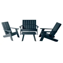 Italica 4pc Outdoor Set With Modern Adirondack Chairs, Double Wide Adirondack Chairs & Table - Highwood 21 Italica 4pc Outdoor Set With Modern Adirondack Chairs, Double Wide Adirondack Chairs & Table - Highwood -Sunnydaze Decor Store GUEST c7287b6e f463 45bb a352 b12107190c4d