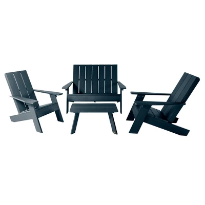Italica 4pc Outdoor Set With Modern Adirondack Chairs, Double Wide Adirondack Chairs & Table - Highwood 11 Italica 4pc Outdoor Set With Modern Adirondack Chairs, Double Wide Adirondack Chairs & Table - Highwood - Image 9