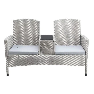 2pc Maksville Aluminum Patio Loveseat & Storage Bench - MiBasics 17 2pc Maksville Aluminum Patio Loveseat & Storage Bench - MiBasics - Image 15