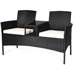 Costway Patio Rattan Conversation Set Seat Sofa Cushioned Loveseat Glass Table Chairs 10 Costway Patio Rattan Conversation Set Seat Sofa Cushioned Loveseat Glass Table Chairs -Sunnydaze Decor Store GUEST c7fd942e 937f 4f91 97ee 75fd8794d81e