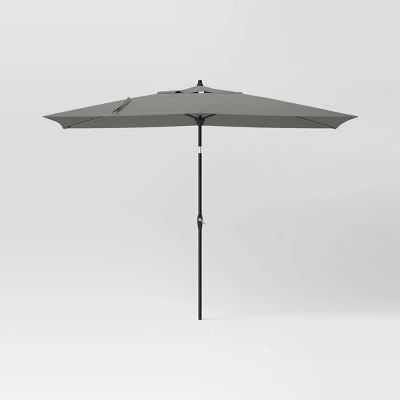 10'x6' Rectangular Market Patio Umbrella - Black Pole - Threshold™ 10 10'x6' Rectangular Market Patio Umbrella - Black Pole - Threshold™ - Image 8