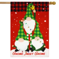 Gnome Tree Burlap House Flag Humor 28" X 40" Briarwood Lane