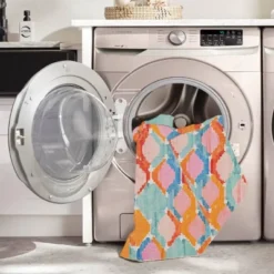 Padgett Washable Outdoor Rug Aqua Blue/Orange - Linon -Sunnydaze Decor Store GUEST c8aa9cba ba00 4232 b41a ff1c94fdfe87