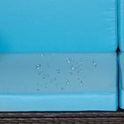 4pc Wicker Patio Sectional Seating Set With Cushions - Brown/Blue - GODEER 31 4pc Wicker Patio Sectional Seating Set With Cushions - Brown/Blue - GODEER -Sunnydaze Decor Store GUEST c98af73f f109 4ac4 a943 0a9c6390e719