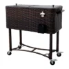 80qt Portable Rolling Patio Cooler Dark Wicker - Permasteel -Sunnydaze Decor Store GUEST c9b3acbd 907e 44fe 88c2 924778ccb777