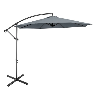 Costway 10 FT Patio Offset Umbrella W/8 Ribs Cross Base Tilt 17 Costway 10 FT Patio Offset Umbrella W/8 Ribs Cross Base Tilt - Image 15