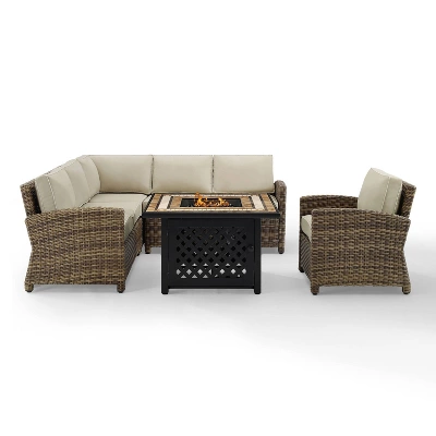 Bradenton 5pc Outdoor Wicker Seating With Fire Table - Crosley 13 Bradenton 5pc Outdoor Wicker Seating With Fire Table - Crosley - Image 11
