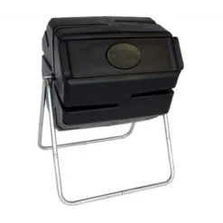 FCMP Outdoor 37 Gallon 1 Piece Single Chamber Roto Tumbling Composter Outdoor Elevated Rotating Garden Compost Bin, Black -Sunnydaze Decor Store GUEST ca903c6d 79c8 40c0 9a5c 5fdaac506f2e