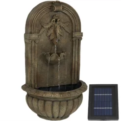 Sunnydaze Decor Sunnydaze 27"H Solar-Powered Polystone Florence Outdoor Wall-Mount Water Fountain -Sunnydaze Decor Store GUEST cac1aa9d ec00 4385 9279 df01c667223d