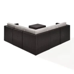 Palm Harbor 6pc Outdoor Wicker Sectional Set - Gray - Crosley -Sunnydaze Decor Store GUEST cb1bba82 da4d 4967 a881 0aa1d788b0e8