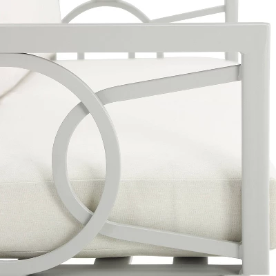 Ashford 2pk Outdoor Metal Arm Chairs - Cream - Crosley 10 Ashford 2pk Outdoor Metal Arm Chairs - Cream - Crosley - Image 8