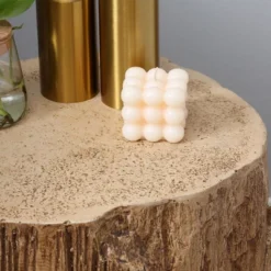 HOMCOM Tree Stump Stool, Decorative Side Table With Round Tabletop, Concrete End Table With Wood Grain Finish, For Indoors And Outdoors, Natural -Sunnydaze Decor Store GUEST cb57c455 ea86 48e4 913e 2e2bc3e3a3cf