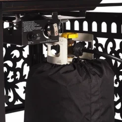 5pc Outdoor Dining Set With 42" Aluminum Square Damask Design Fire Table & Deep Seating Swivel Rocking Chairs - Oakland Living -Sunnydaze Decor Store GUEST cb67ed29 92d4 47c1 9b92 5f44e9b54cb2