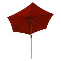 9.75' X 9.75' Round Crank Patio Umbrella Rust - Tropishade