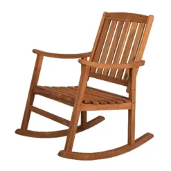Penny Classic Slat-Back Acacia Wood Patio Outdoor Rocking Chair - JONATHAN Y -Sunnydaze Decor Store GUEST cbe535b2 00bc 4356 8331 a967fbf4ea79