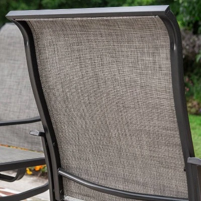 7pc Outdoor Dining Set With Steel Rectangle Table With Umbrella Hole & Swivel Chairs - Captiva Designs 8 7pc Outdoor Dining Set With Steel Rectangle Table With Umbrella Hole & Swivel Chairs - Captiva Designs - Image 6