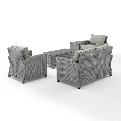 5pc Bradenton Outdoor Steel Conversation Set Gray - Crosley 8 5pc Bradenton Outdoor Steel Conversation Set Gray - Crosley - Image 6