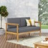 Magnolia Patio Acacia Wood Loveseat - Teak/Dark Gray - Christopher Knight Home -Sunnydaze Decor Store GUEST cc33f057 e0cb 430a aa79 b115f3a8ef50