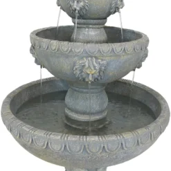 Sunnydaze Decor Sunnydaze 53"H Electric Fiberglass And Resin 4-Tier Lion Head Design Outdoor Water Fountain -Sunnydaze Decor Store GUEST cc9369e7 2fb4 4377 b06a bad99287c34c