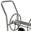 Liberty Garden 890 4 Wheel 200 Foot Capacity Lightweight Powder Coated Steel Frame Water Hose Reel Cart For Backyard, Garden, Or Home, Silver