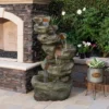 48" Resin Outdoor Multi-Tier Pristine Waterfall Fountain With LED Lights Dark Moss Green - Alpine Corporation 2 48" Resin Outdoor Multi-Tier Pristine Waterfall Fountain With LED Lights Dark Moss Green - Alpine Corporation -Sunnydaze Decor Store GUEST cd1d321d 16c4 4385 8cd0 606b819bfb25