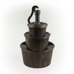 40" Three Tier Pump And Barrels Fountain Brown - Alpine Corporation -Sunnydaze Decor Store GUEST cd29487a ace8 41f2 8a78 8ac8ec943bd3