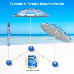 Tangkula 8 FT Patio Beach Umbrella Sun Shelter W/Sand Anchor & Tilt Air Vent For Garden Beach Backyard -Sunnydaze Decor Store GUEST cd88612a d5a2 4c40 80ca 6c3f0075fc30