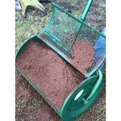 Landzie Metal Mesh Basket Lawn And Garden Rolling Yard Soil, Peat Moss, Manure, And Compost Topdressing Push Spreader -Sunnydaze Decor Store GUEST ce1ebf92 3f6d 4e27 a9dd e55fba7a1614