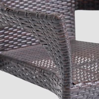 Espanola 9pc Wood And Wicker Dining Set Dark Brown/Multibrown - Christopher Knight Home 5 Espanola 9pc Wood And Wicker Dining Set Dark Brown/Multibrown - Christopher Knight Home - Image 3