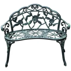 Outsunny Garden Bench Loveseat With Floral Rose Style, Cast Aluminum Frame For Outdoor, Patio, Park, Deck, Antique Green 9 Outsunny Garden Bench Loveseat With Floral Rose Style, Cast Aluminum Frame For Outdoor, Patio, Park, Deck, Antique Green -Sunnydaze Decor Store GUEST cea0802d cb39 4941 a33f 2d42dc7d7f7b