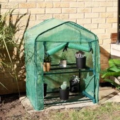 Sunnydaze Decor Sunnydaze Outdoor Portable Growing Rack 2-Tier Greenhouse With Roll-Up Door - 2 Shelves - Green -Sunnydaze Decor Store GUEST cee134b1 6214 4feb 93bc d91bd997c773