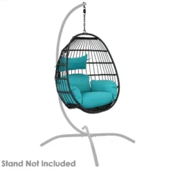 Sunnydaze Decor Sunnydaze Outdoor Resin Wicker Patio Dalia Hanging Basket Egg Chair With Cushions And Headrest - Teal - 2pc 13 Sunnydaze Decor Sunnydaze Outdoor Resin Wicker Patio Dalia Hanging Basket Egg Chair With Cushions And Headrest - Teal - 2pc -Sunnydaze Decor Store GUEST cee1478b 2b15 4512 954a ad15726edf5b
