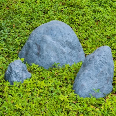 Gardenised Decorative Outdoor Weather-Resistant Artistic Artificial Faux Stone Rock, Garden Patio Granite Grey Fiberglass Stone 8 Gardenised Decorative Outdoor Weather-Resistant Artistic Artificial Faux Stone Rock, Garden Patio Granite Grey Fiberglass Stone - Image 6
