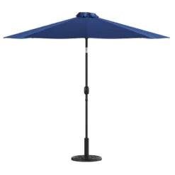 Emma And Oliver Bundled Set - 9 FT Round Umbrella & Universal Cement Waterproof Base -Sunnydaze Decor Store GUEST cf64bba3 756c 4e8c bc5e a9ada9e04106